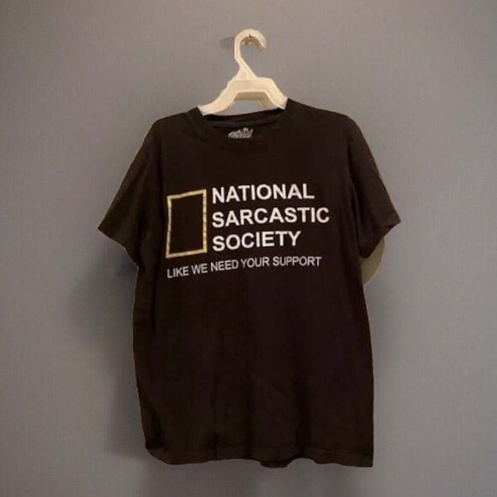 National Sarcastic Society Black Tee Shirt Mens Size Small